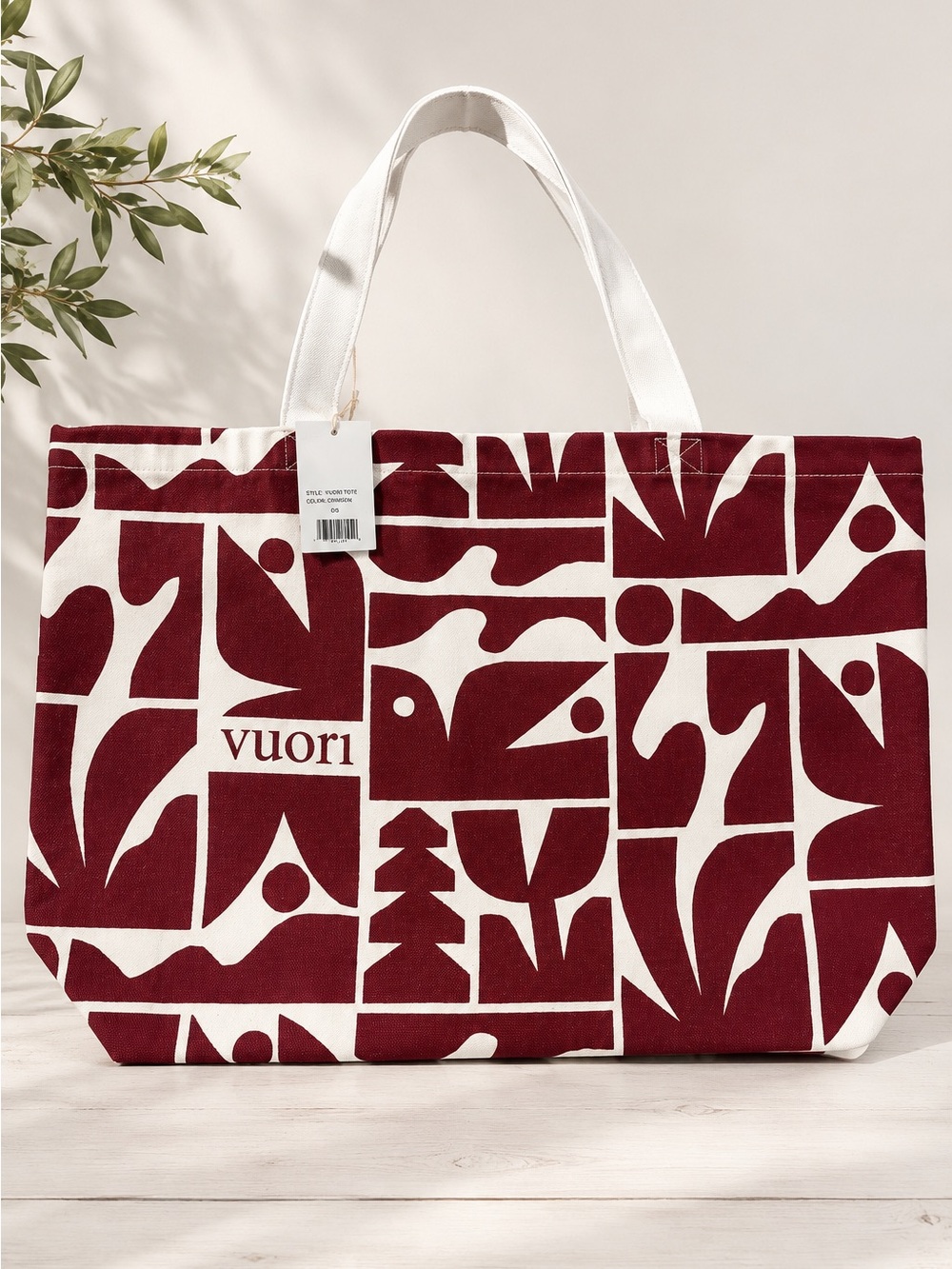 Vuori Holiday 25 Strawberry Cody Hudson Canvas Tote Bag NWT